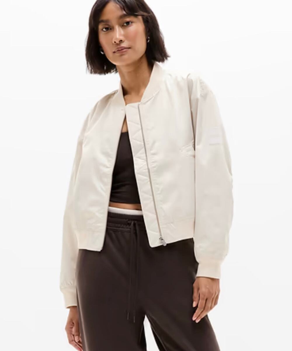 Athleta Flex Bomber in Bone. Women's Size XL. NWOT